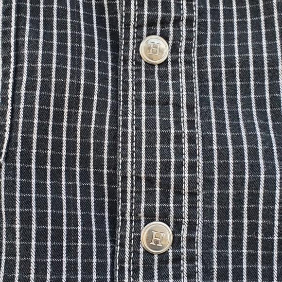 Tommy Hilfiger Button Up Shirt Men's Size Large Striped Longsleeve  Spell Out - Picture 4 of 9